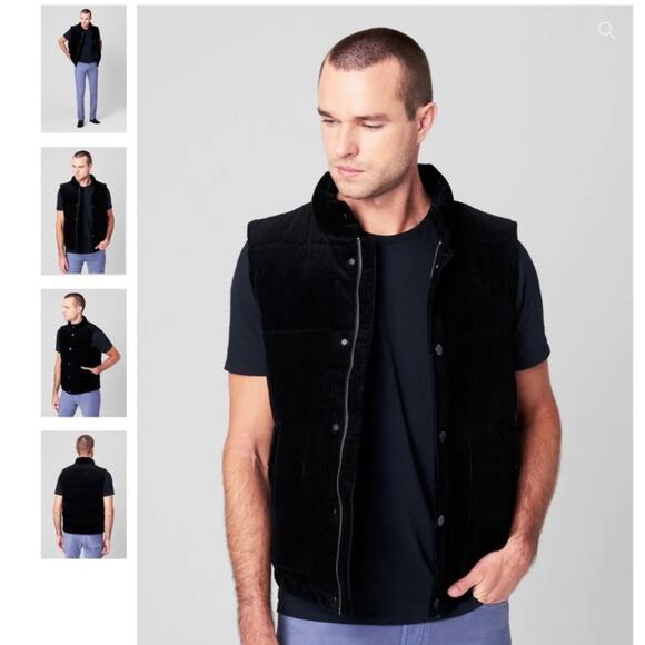 BlankNYC Anthropologie Men's Corduroy Puffer Vest Black Size XL NWT